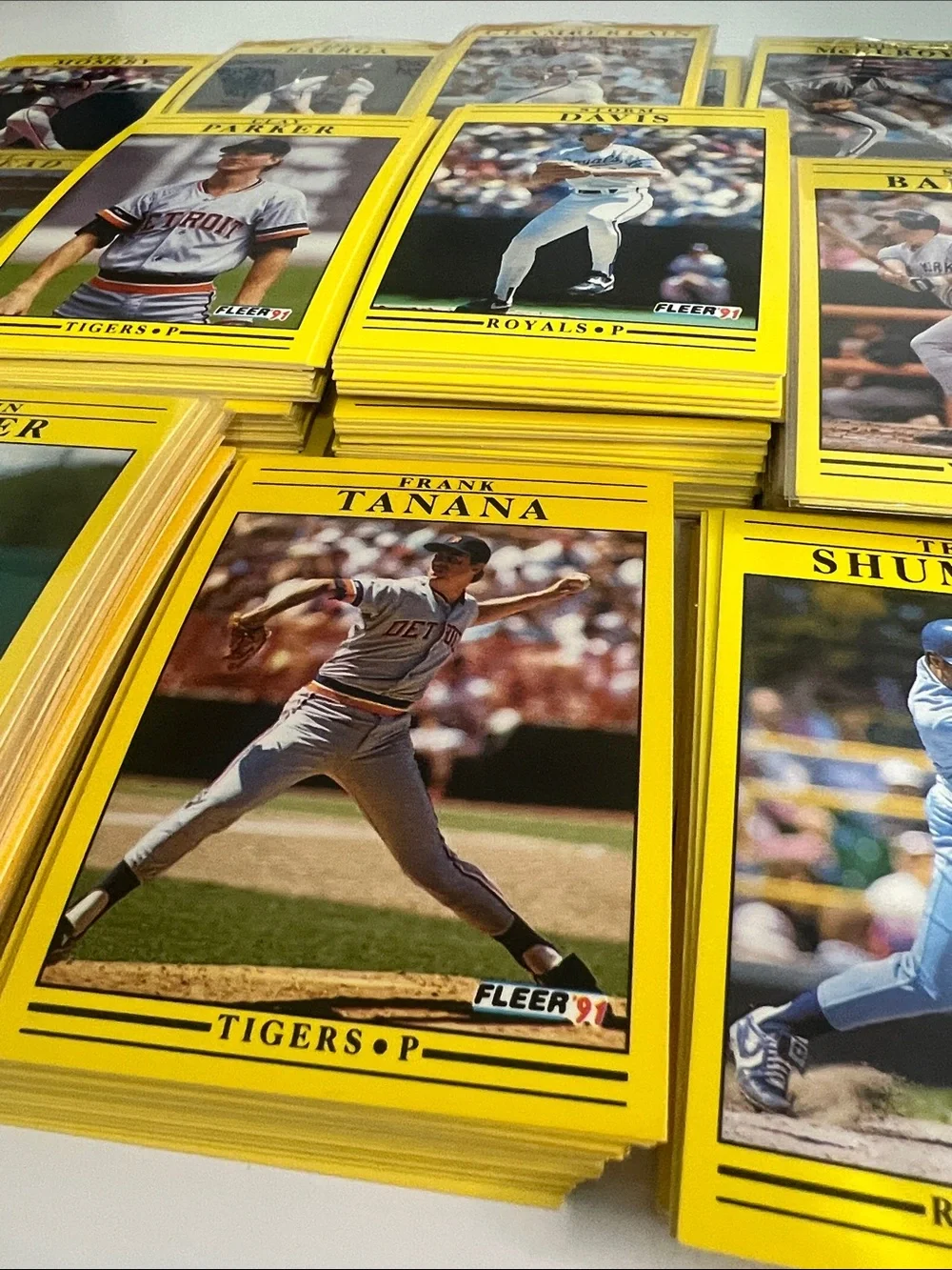Vintage Fleer 1991 Baseball Card Lot - Yellow Border (300+)
